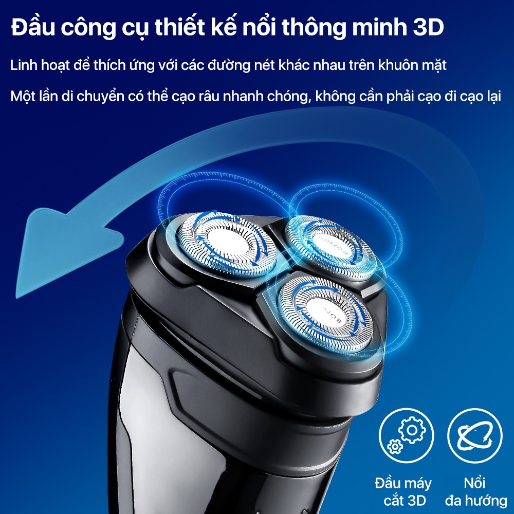 Máy cạo râu đa năng BOMIDI M3 - cạo ướt và khô, tiếng ồn 67db