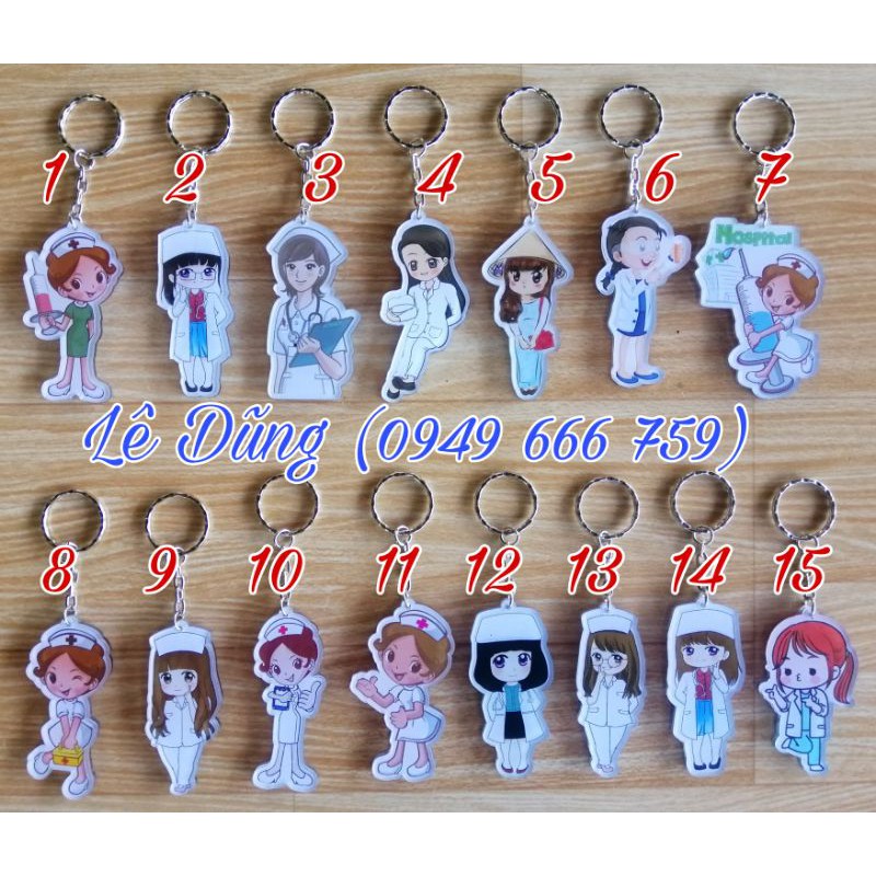 Móc khóa mica ngành Y.