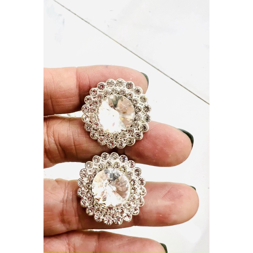 Set 10 Nút, Cúc đá kim loại 2.3cm
