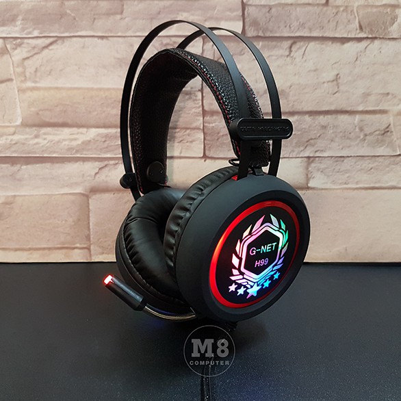 [Chính Hãng] Tai Nghe Gaming G-net H99 Jack 3.5 - Tai nghe chụp tai có đèn led đổi màu - Headphone Dây dài 2 mét