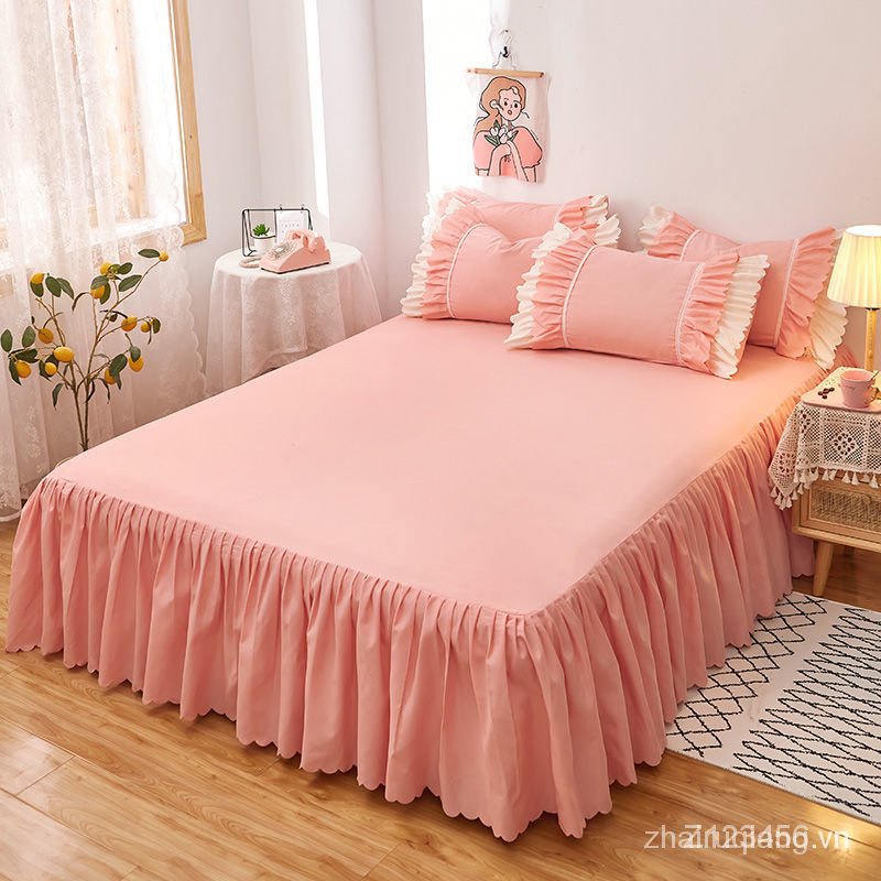 New Spot Váy Phủ Quanh Cạnh Giường Màu Trơn Chống Trượt Phong Cách Hàn Quốc Mới R0T9 | BigBuy360 - bigbuy360.vn