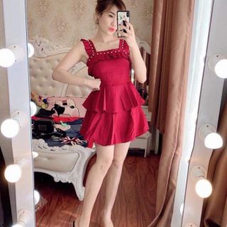 Đầm đính ngọc có mút ngực , có quần trong