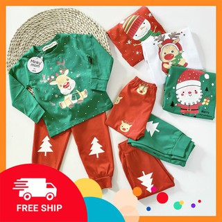[QATE] Bộ Dài Tay Noel Cho Bé Trai Bé Gái Chất Cotton 100 %