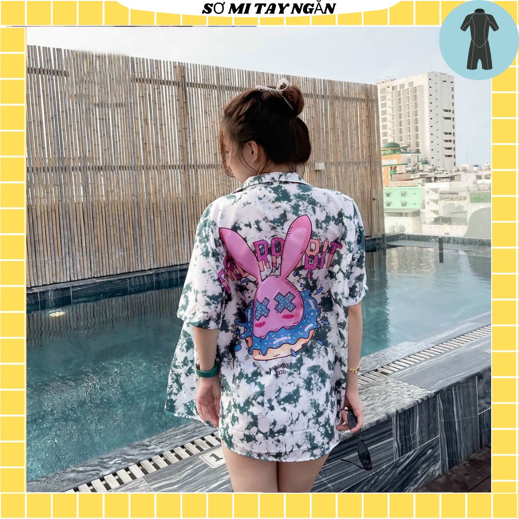 Áo Sơ Mi Tay Ngắn Unisex Cổ Bẻ Phong Cách Hàn Quốc Freesize