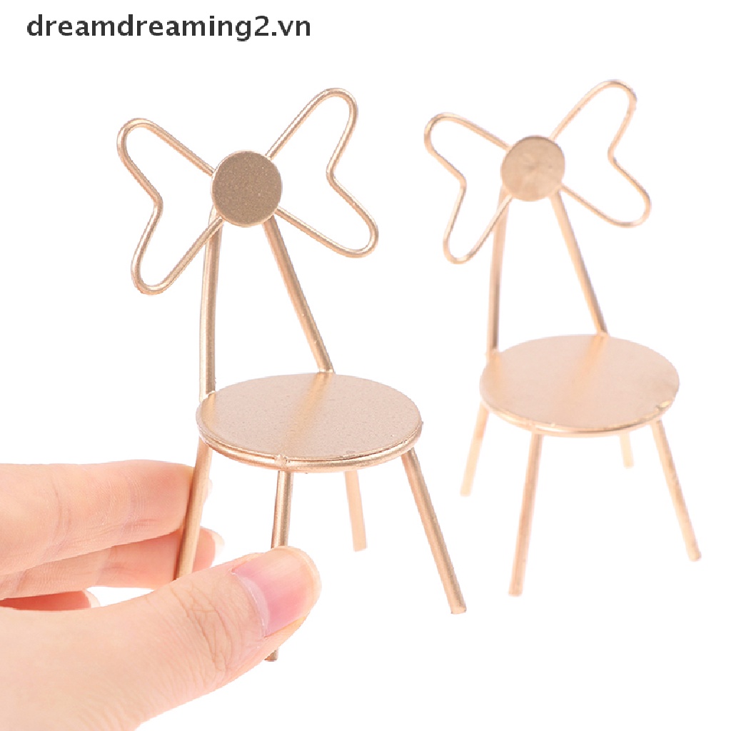 Ghế Kim Loại Mini Tỉ Lệ 1: 12 Xinh Xắn Dành Cho Búp Bê