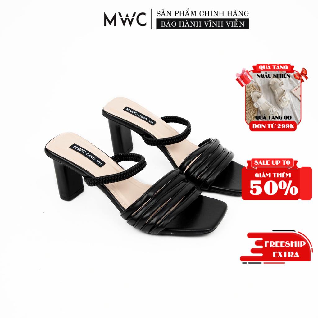 Giày Sandal Cao Gót MWC Đế Dẹt 7CM Quai Viền Chỉ NUCG-4170