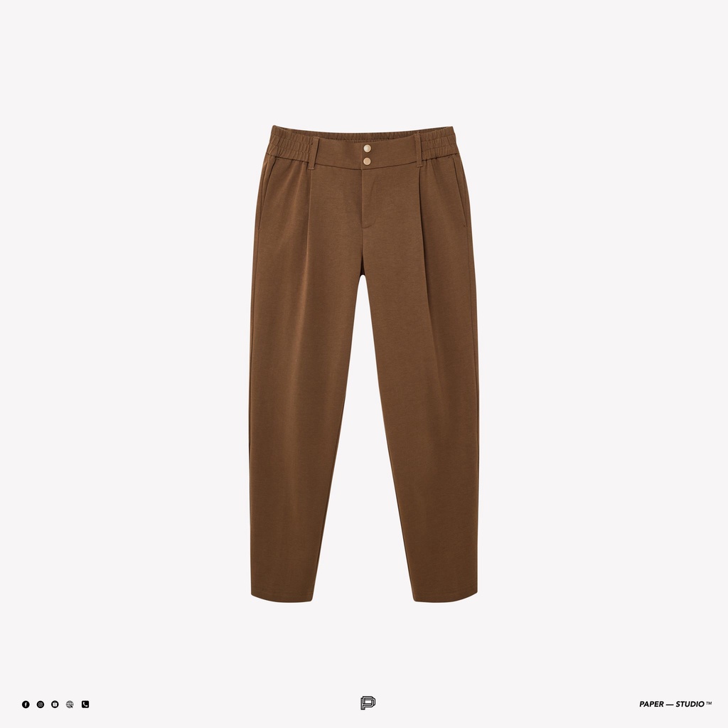 Quần tây baggy thun cotton nam dài trơn lưng thun nút cài