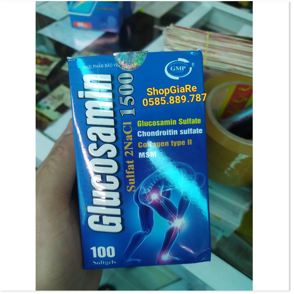 GLUCOSAMIN 1500 Sulfat 2NaCl hỗ trợ Giúp xương chắc khớp khỏe, ngăn ngừa thoái hóa khớp, tái tạo mô sụn