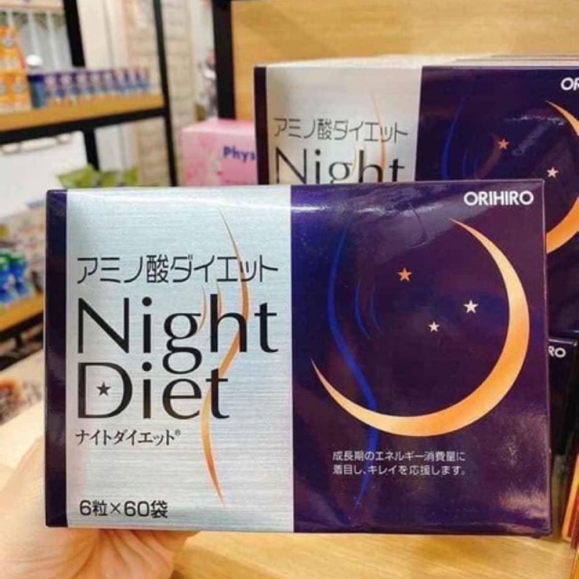 Viên uống giảm cân đêm tiêu mỡ AMINO ACIDS NIGHT DIET ORIHIRO (60 gói x6 viên)