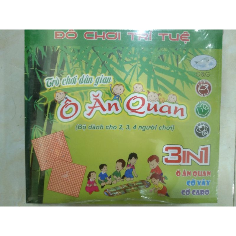 Đồ Chơi Trí Tuệ ô ăn quan 3 in 1 - Ô Ăn Quan ,Cờ Vây , Cờ Caro , Trò Chơi Dân Gian