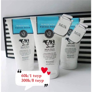 Sửa rửa mặt dưỡng trắng con bò milk plus - 100ml