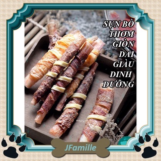 [CAO CẤP]Xương Gặm Chăm Sóc Răng Miệng Thú Cưng, Gà Cuộn Sụn Bò, Giàu Canxi 100gr - JF1040