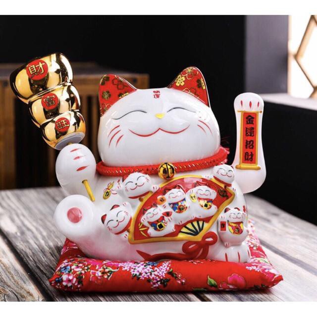 ✨SIÊU ĐỈNH✨ Mèo thần tài Phát Tài Phát Lộc cao 27cm kèm sạc và thảm