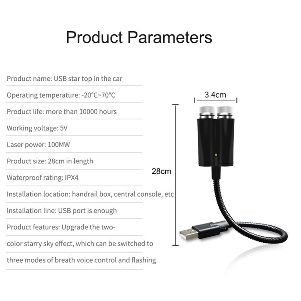 Đèn Chiếu Ánh Sáng Ban Đêm Mini Gắn Trần Xe Hơi