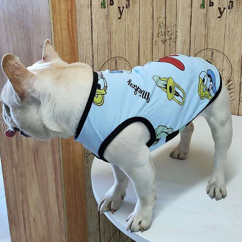 Chiến đấu quần áo mùa xuân và hè mỏng cho chó pug Anh bulldog cỡ trung vest con thú cưng