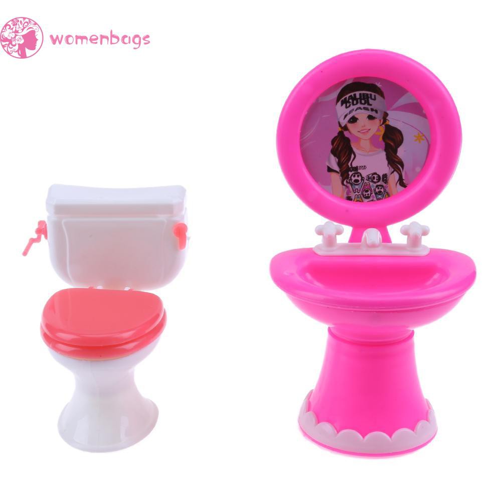 1 Bộ Phụ Kiện Nội Thất Phòng Tắm Cho Búp Bê Barbie (Màu Ngẫu Nhiên)