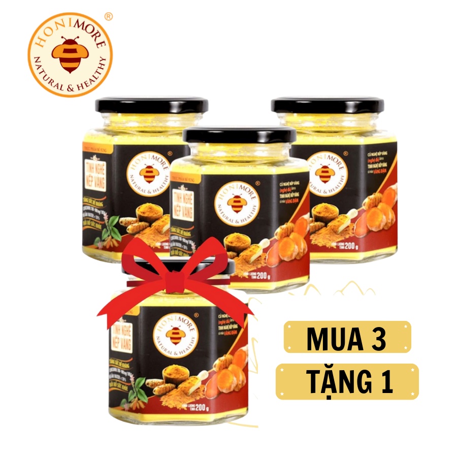 Combo 3 hũ Tinh nghệ nếp vàng Honimore 200g/hũ tặng 1 hũ cùng loại