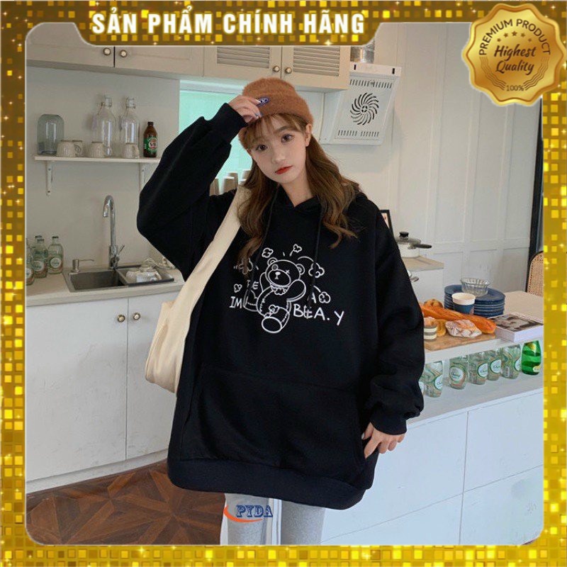 [Hàng Auth] Áo hoodie Unisex in hình Gấu Cute, Dày Tay Dài Dáng Rộng - K104_PY | BigBuy360 - bigbuy360.vn