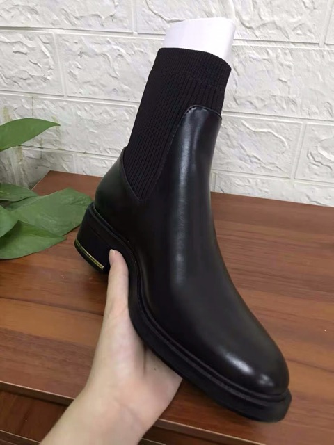 Boots ngắn cổ thun đế bằng ZR