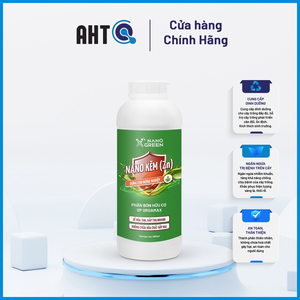 Phân bón nano kẽm  Nano Xgreen cung cấp dưỡng chất ngừa rụng lá, rụng trái, vàng lá, bạc lá, lá bị biến dạng 500ML