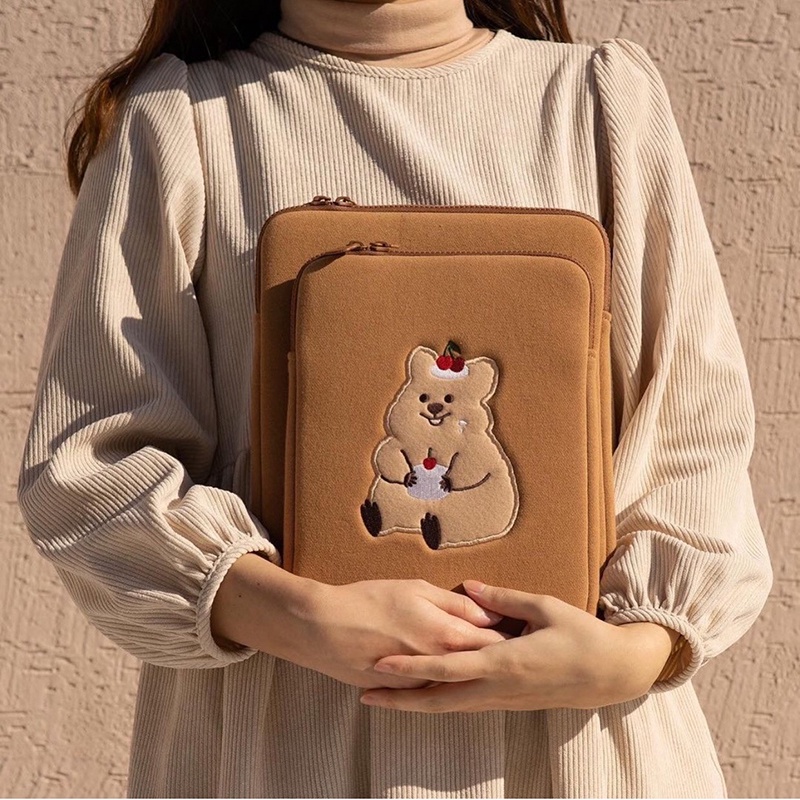 Túi Xách Tay In Hình Gấu Quả Óc Chó Phong Cách Hàn Quốc Dành Cho Nữ