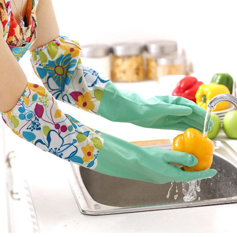 Găng tay cao su kháng nước tiện lợi cho rửa chén