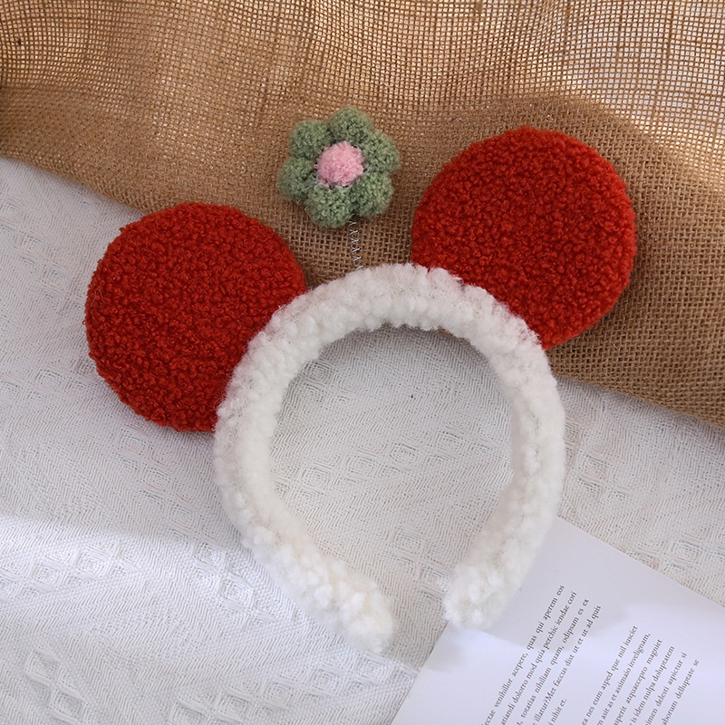 Băng Đô Rửa Mặt Trang Điểm Bằng Vải Bông Họa Tiết Hoa Mickey Dễ Thương Phong Cách Hàn Quốc Dành Cho Người Lớn