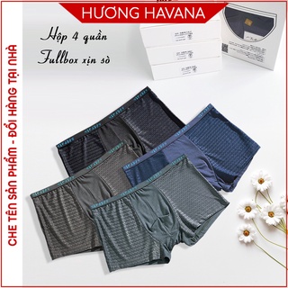 Hộp 4 quần sịp đùi boxer Nhật Bản vải thông hơi có size lớn - quần lót nam Havana MLQ02