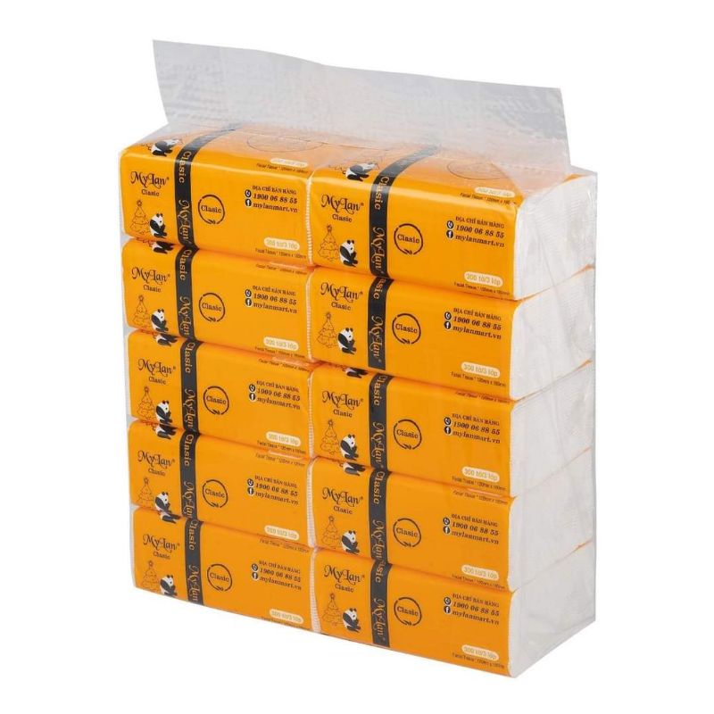 10 gói khăn giấy Gấu Trúc My Lan siêu dai, mềm mịn  k,hông tan trong nước.