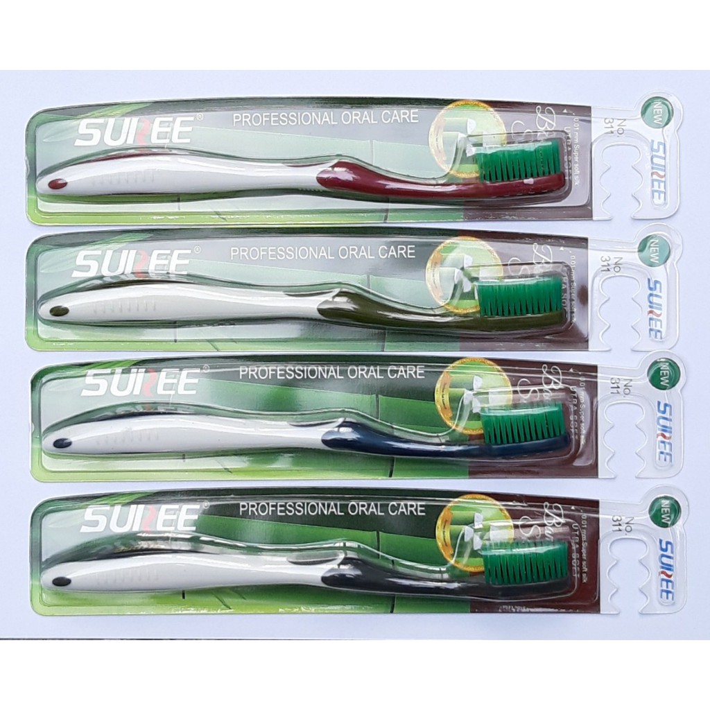 [1cây] Bàn chải đánh răng muối tre lông tơ chống hôi miệng  Suree Thái Lan