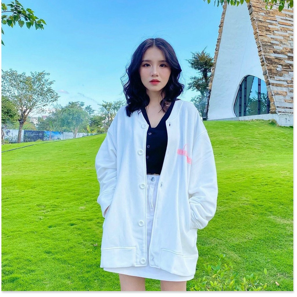 Áo khoác nỉ cardigan form rộng nút cúc siêu xinh cho các bạn nữ KOKO MI STORE