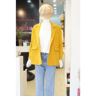Áo Blazer Trơn Dáng Dài 072 Vàng