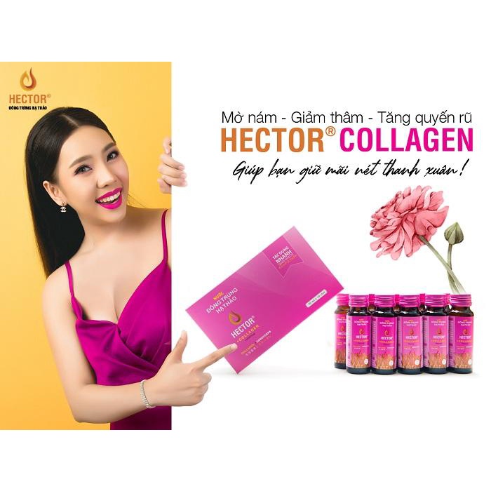 Nước đông trùng hạ thảo kết hợp Collagen Hector giữ gìn sắc xuân 10 chai - Mỹ Phẩm Mai Hân