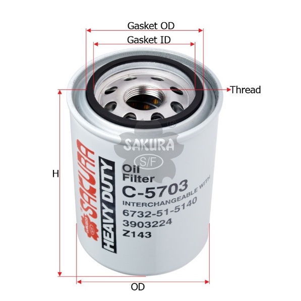 lọc dầu động cơ CUMMINS mã C-5703 / 3903224 LF3345 BT427 J934429 P558616 PF1071 6731-52-5130 11E1-70