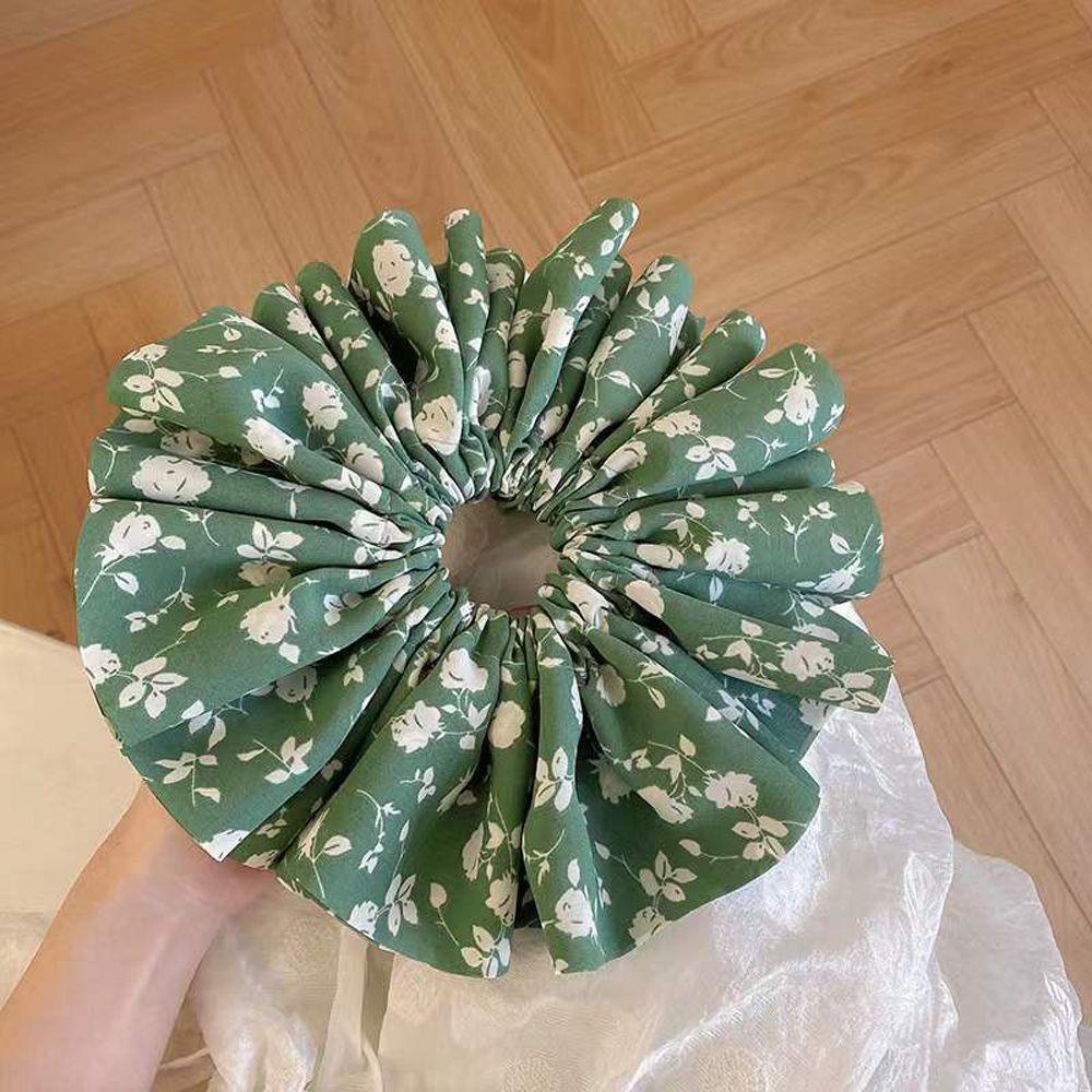 Dây Cột Tóc Scrunchies Họa Tiết Hoa Phong Cách Hàn Quốc Cổ Điển Thời Trang