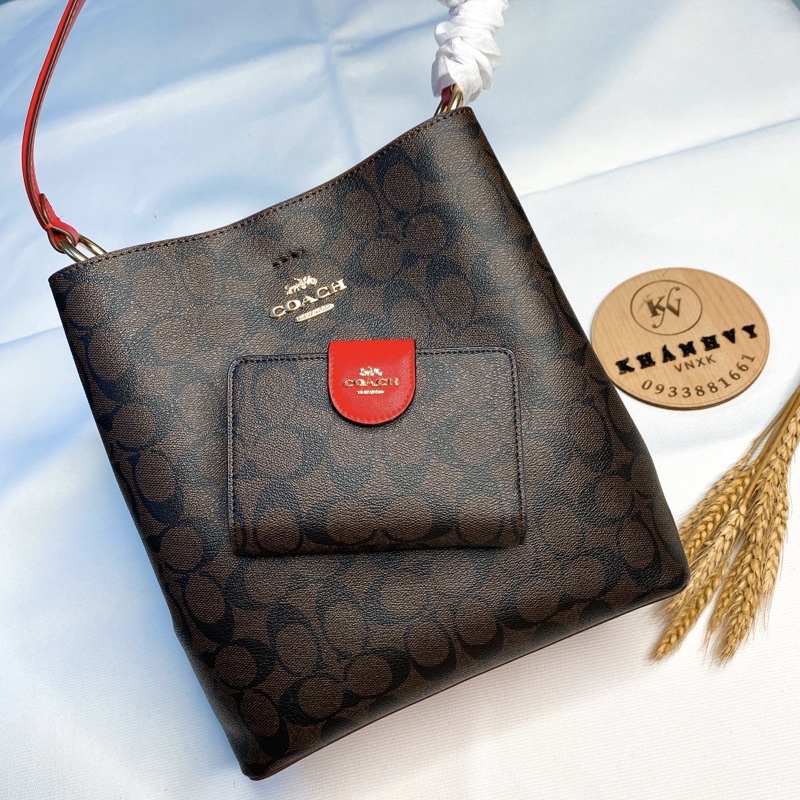 ‼️Rẻ nhất Shopee‼️Túi Coach TOWN BUCKET CANVAS