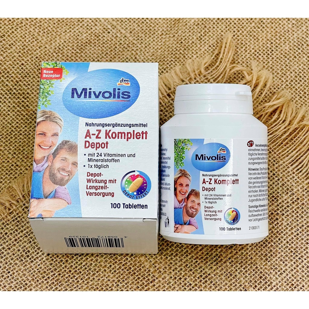 Viên uống bổ sung vitamin tổng hợp Mivolis A Z Depot Đức cho người dưới 50 tuổi hộp 100 viên