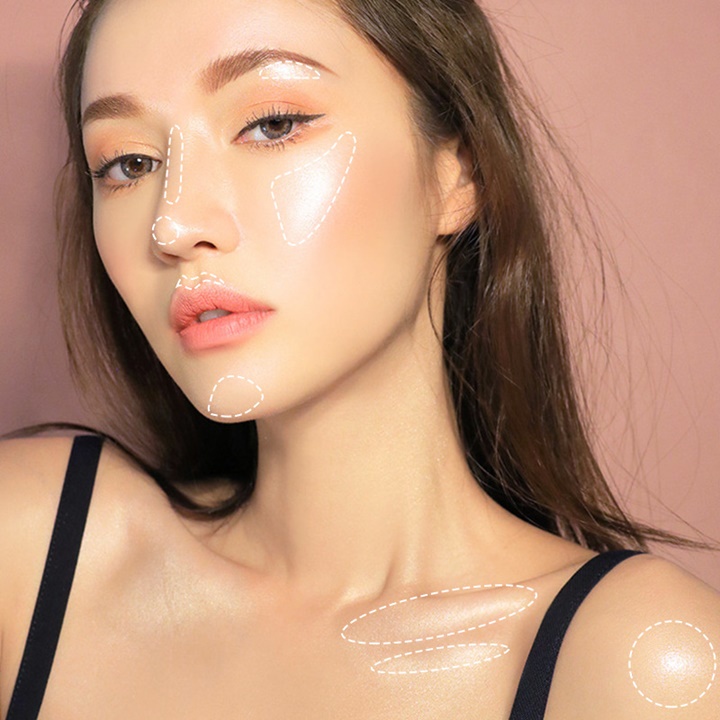 Phấn nhũ bắt sáng Lameila 5056 highlight tạo khối chiều sâu, bền màu sáng đẹp cho khuôn mặt rạng rỡ