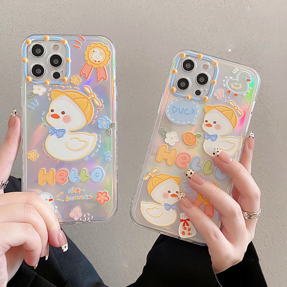 Ốp điện thoại TPU mềm dạng nhám trong suốt hình vịt 3D nhiều màu cho IPhone 11 7Plus 8Plus XR 13 12 Pro Max | BigBuy360 - bigbuy360.vn