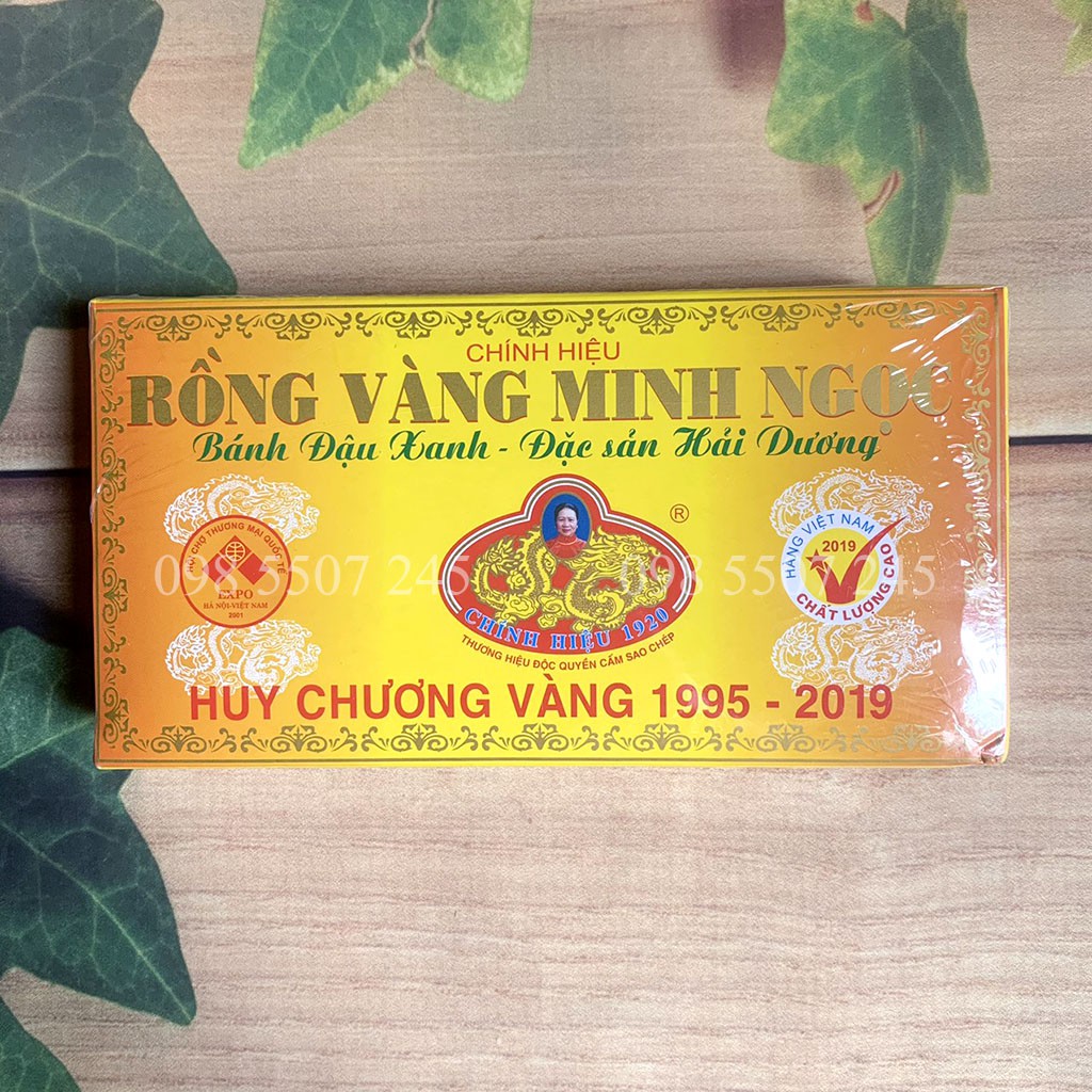 Bánh đậu xanh ít ngọt rồng vàng Minh Ngọc A9 250g - Đặc sản Hải Dương