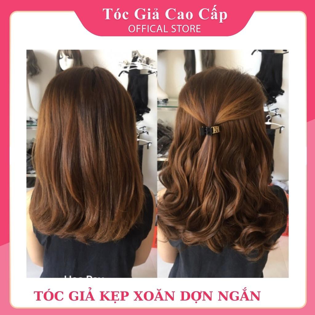 Tóc giả kẹp xoăn nữa đầu ngắn 35cm ❤️FREESHIP❤️ Tóc kẹp xoăn dợn ngắn - mã k38