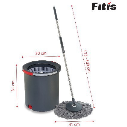 Bộ lau nhà Fitis Dura Cao Cấp - Inox 430 Vuông Tròn