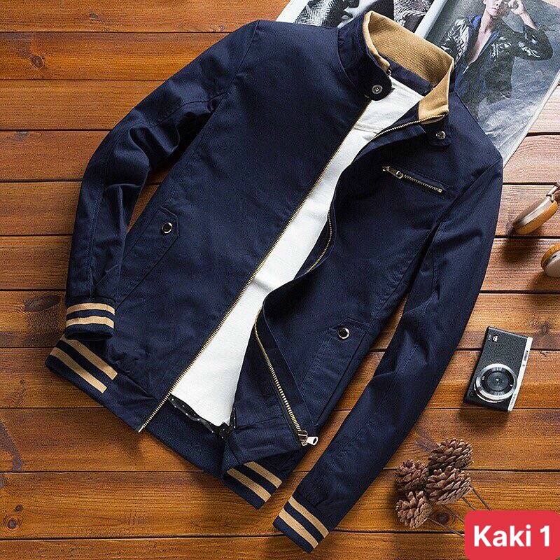 Áo khoác kaki nam nữ màu xanh đen chất liệu kaki 2 lớp cao cấp, áo khoác nam bomber ADO35 Nhiều mẫu mới