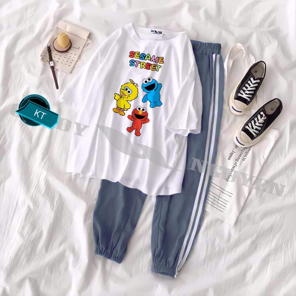 Sét áo ngựa tím (Street) + quần chun gấu KTH1120