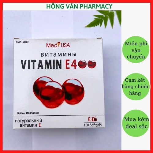 Viên uống đẹp da Vitamin E đỏ kèm lô hội, chống lão hóa, giúp sáng da, ngăn ngừa nếp nhăn