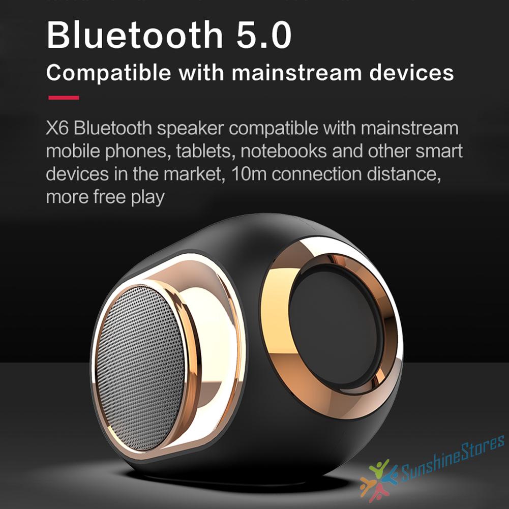 Loa Bluetooth Không Dây Ss X6 Có Micro Âm Thanh Siêu Trầm Và Phụ Kiện