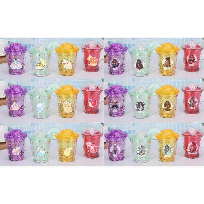 Cốc 2 lớp 12 cung hoàng đạo CNKI44 ly giữ nhiệt cốc sứ 3 anh em gấu cute dễ thương hoạt hình