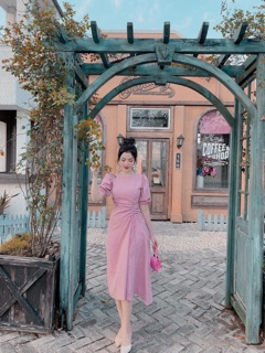 ĐẦM MAXI CARO RÚT DÂY