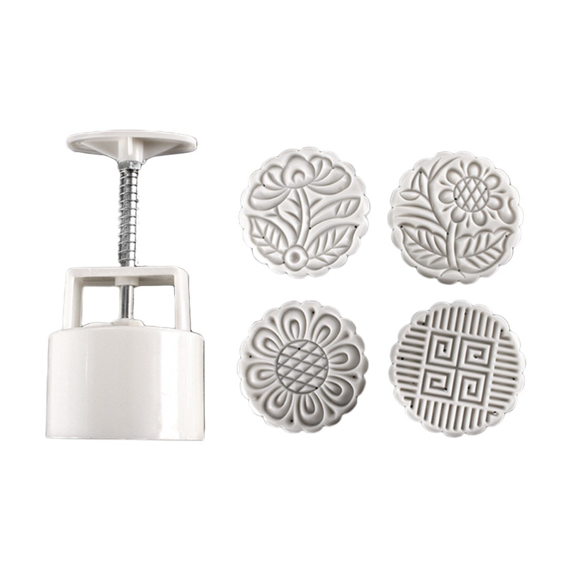 Khuôn nhựa làm bánh trung thu tạo hình hoa 3d 125g tiện dụng DIY