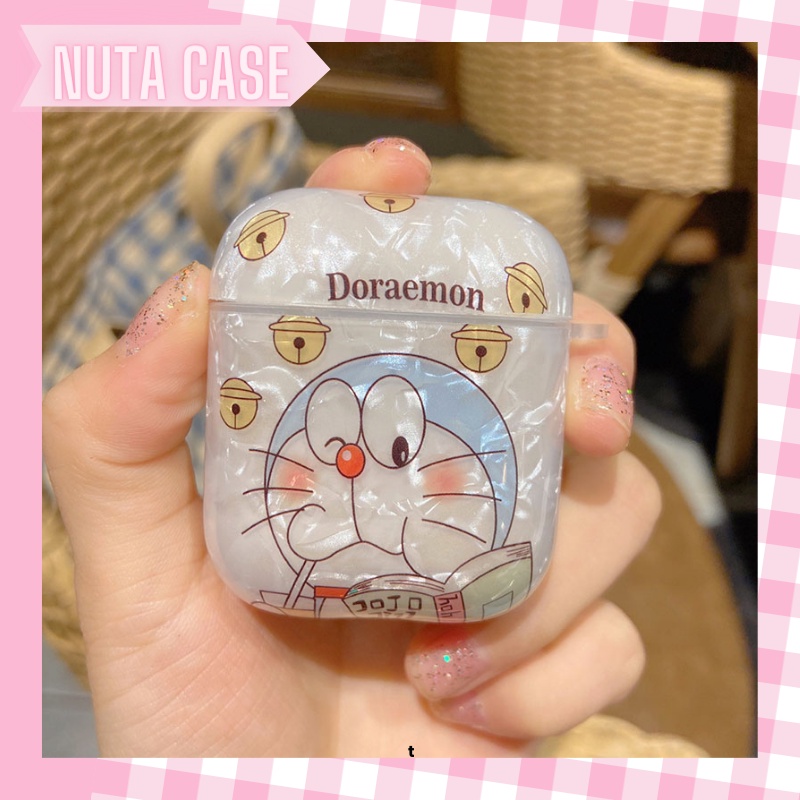 Vỏ bảo vệ tai nghe bluetooth Airpods bằng Sillicone dẻo, ốp Case cute, Airpods 2/pro- DOREMON ỐP XỊN